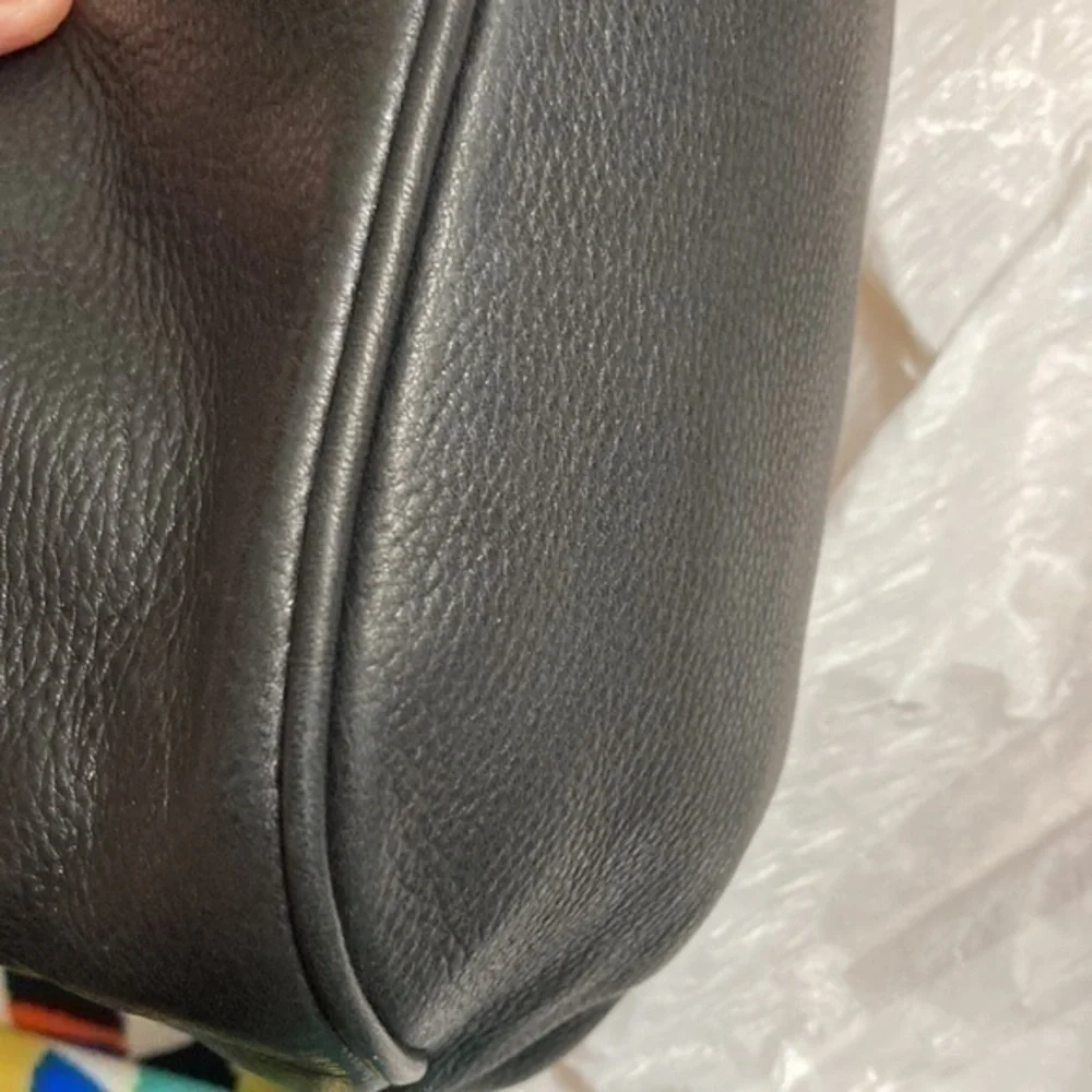 Michael kors mini black leather drawstring bag